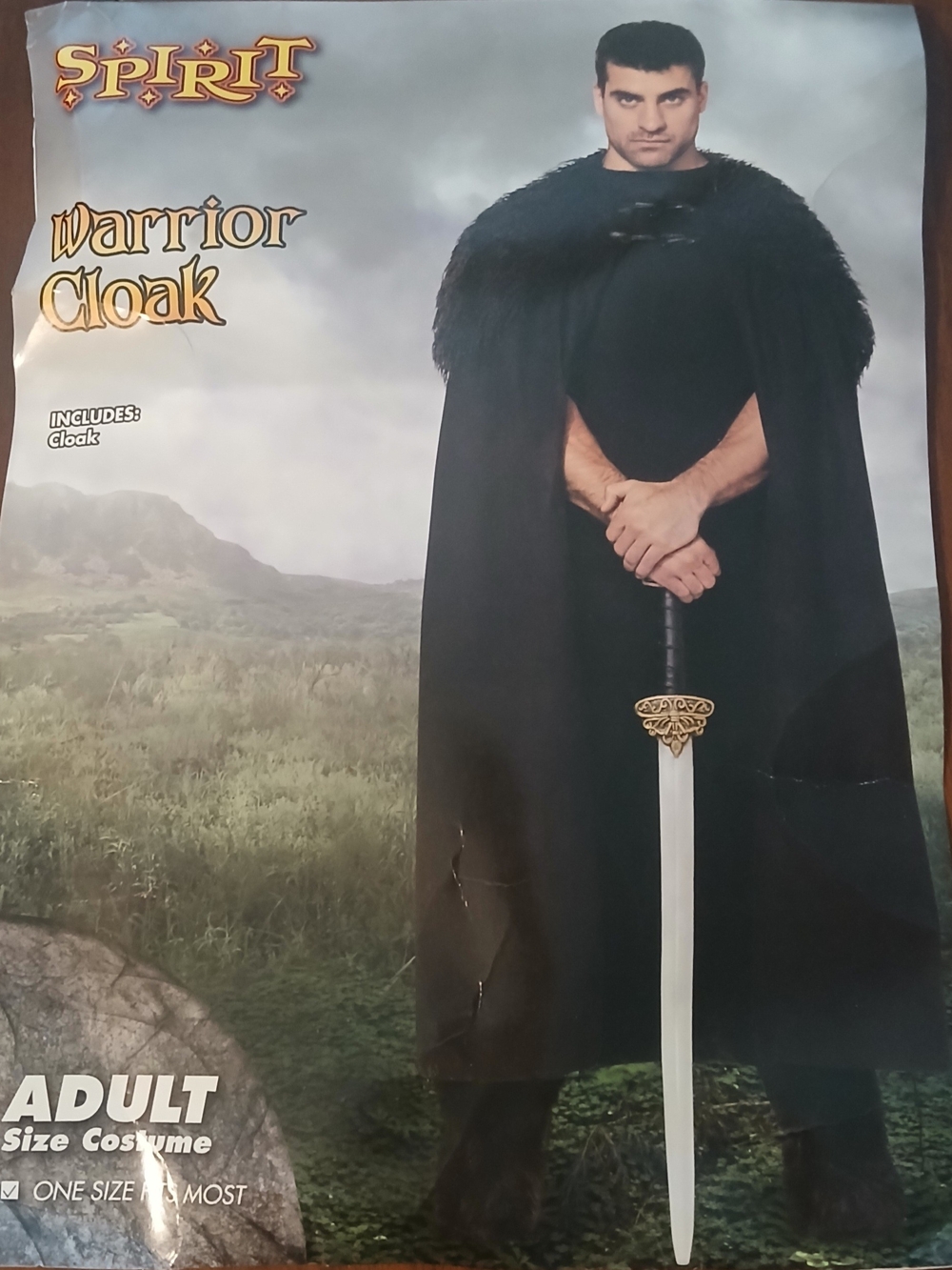 Spirit Halloween Warrior Cloak Black